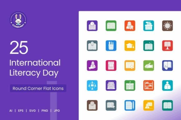 25 International Literacy Day Icons for Designers