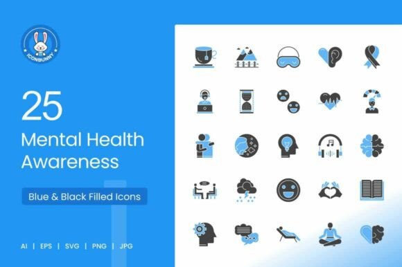 25 Mental Health Awareness Icons