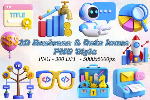 3D Business Data PNG: Elevate Your Visual Communication with Professional-Grade Icons