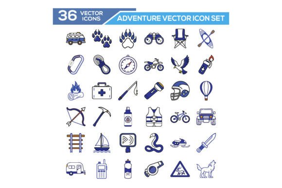 Adventure Vector Icon Set: A Practical Resource for Outdoor-Themed Design Projects