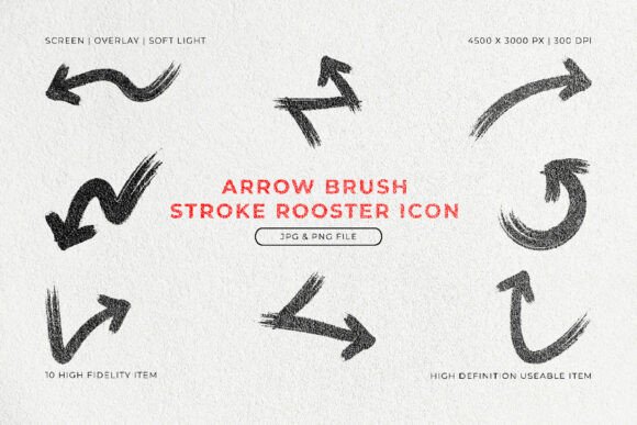 Arrow Brush Stroke Icon Set for Dynamic Visuals