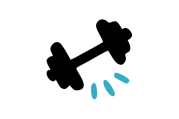 Black and Blue Gym Dumbbell Clip Art