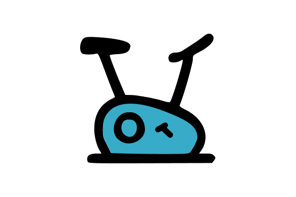 Blue Exercise Bike Training Clip Art: More Than Just a Graphic