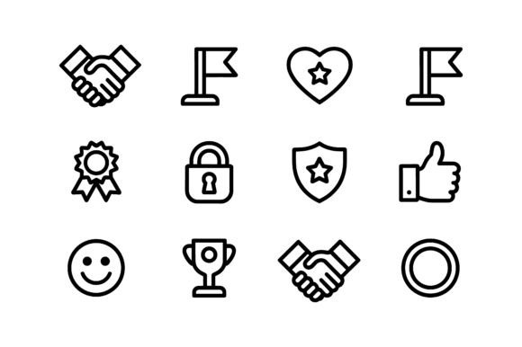 Business Success Line Icon Set EPS