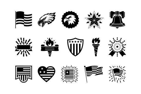 Celebrate American Pride with the USA Patriotic Symbol Silhouette EPS Collection