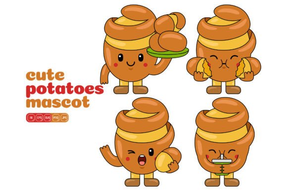 Cute Potatoes Mascot Vector Pack for Creative Projects