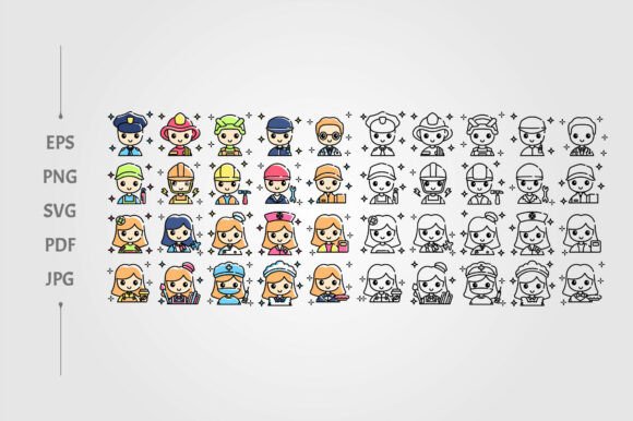 Exploring the Profession Icon Set Featuring Cute Color for Modern Digital Design