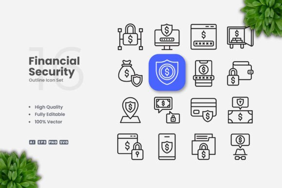 Financial Security Outline Icons: A Practical Visual Tool for Clear Communication