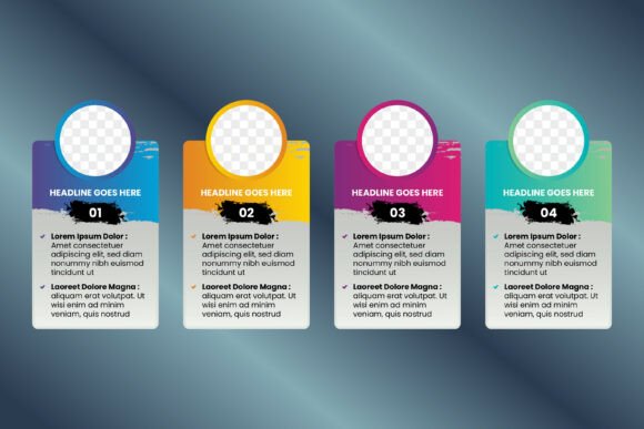 Four Step Infographic Brush for Visual Storytelling