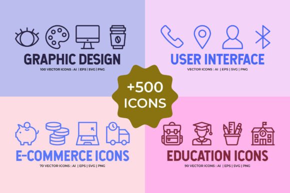 Master Your Visual Workflow with the Mega Bundle 500 Vector Line Icons