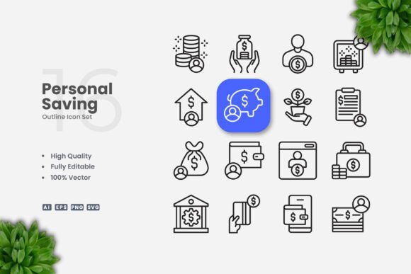 Personal Saving Outline Icons: A Strategic Tool for Clear Visual Communication