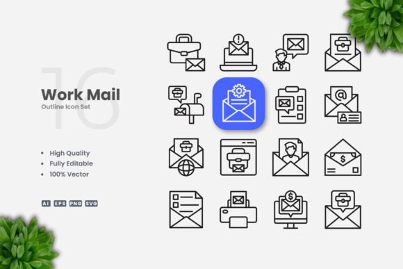 The Power of Work Mail Outline Icons in Modern Digital Design